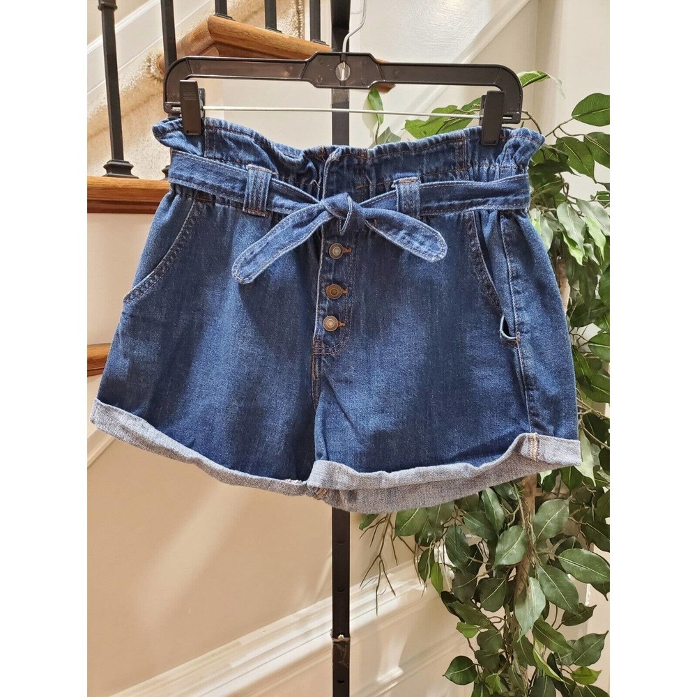 Wax Jean Women's Blue Denim 100% Cotton Casual Push Up Jeans Short Size Small